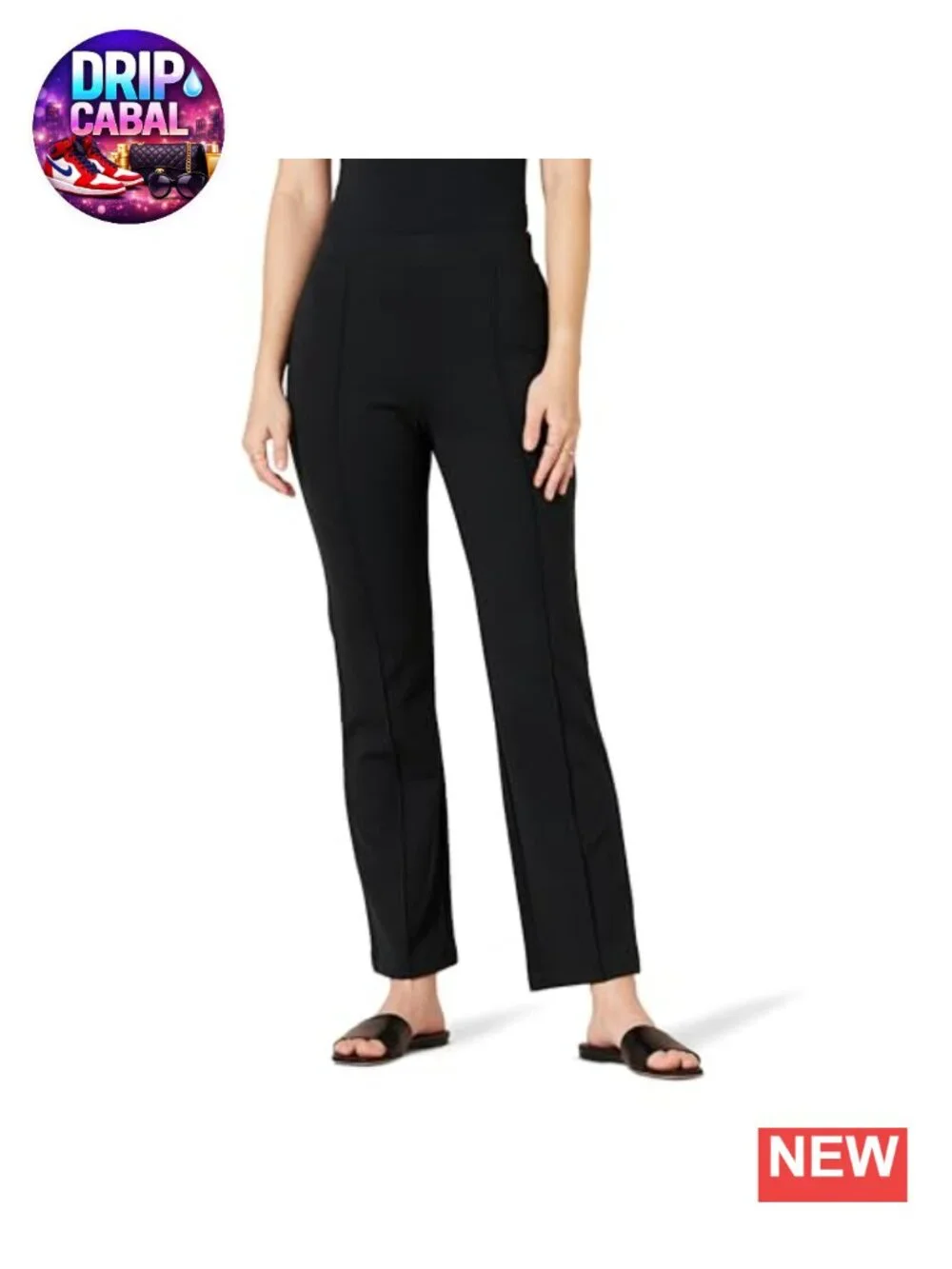 Women's Ponte Pull-On High Rise Ankle Cropped Pants Stretchy